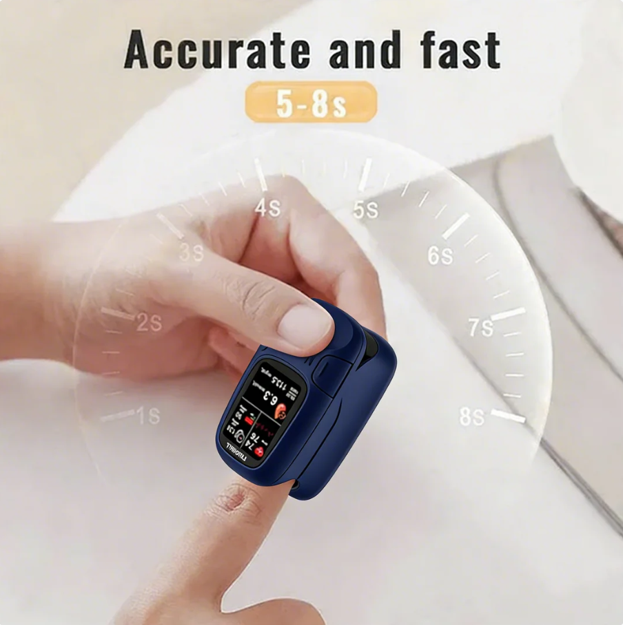 Finger positioned in the TIWORLD smart wellness monitor