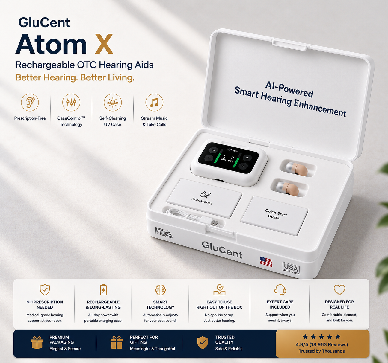 Smart rechargeable hearing aid system