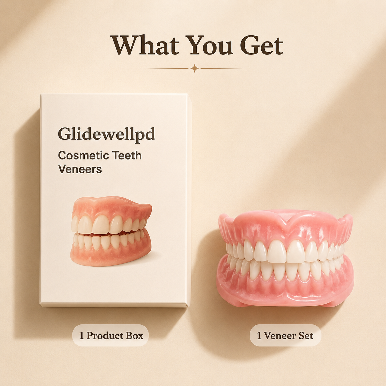 Complete removable denture set and product presentation