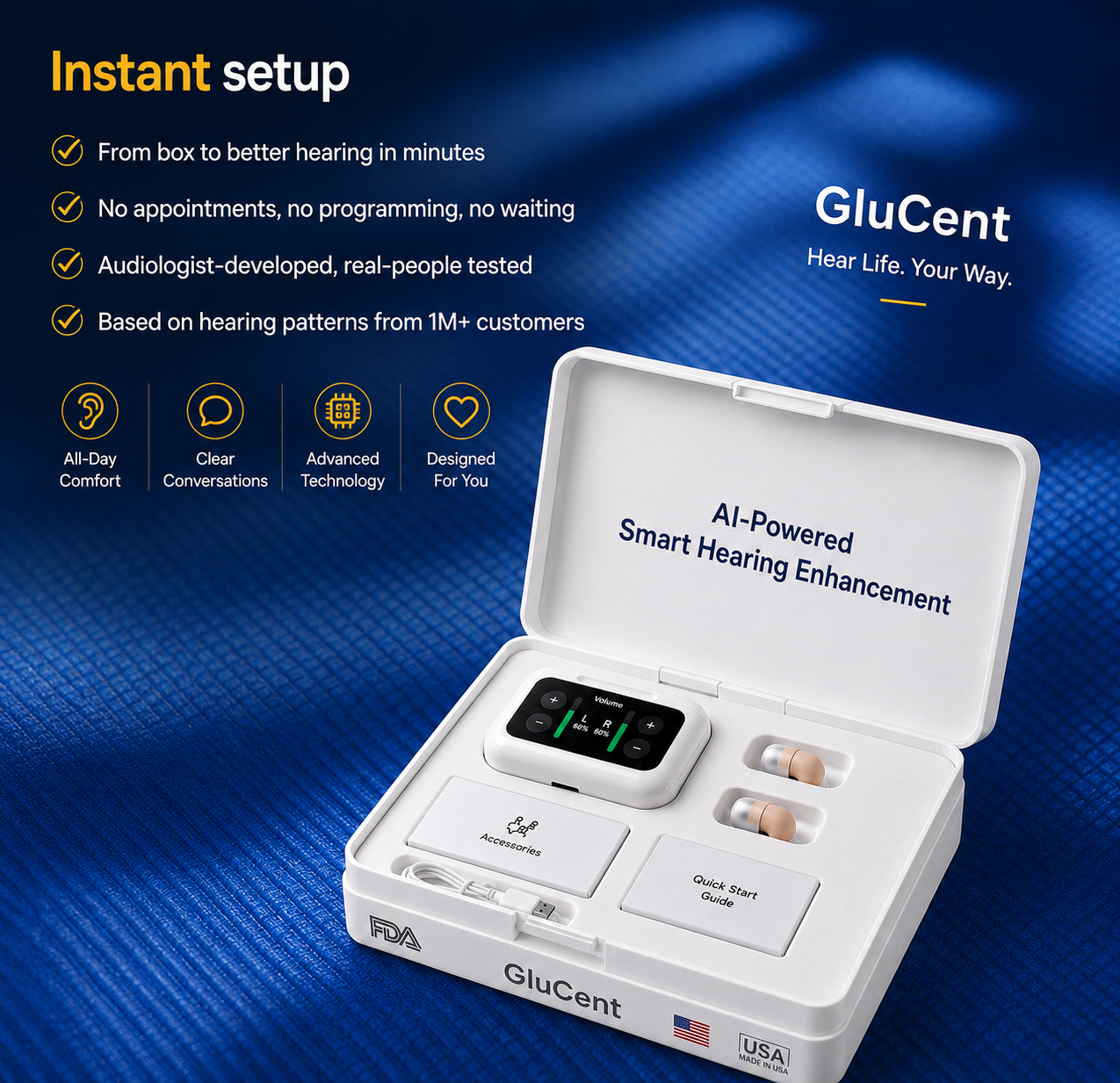 Smart hearing aid package